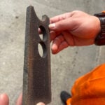 Cleanly sliced biscuit core sample prepared using the Slabbing Saw 500. Ideal for geological analysis in Oil & Gas exploration.